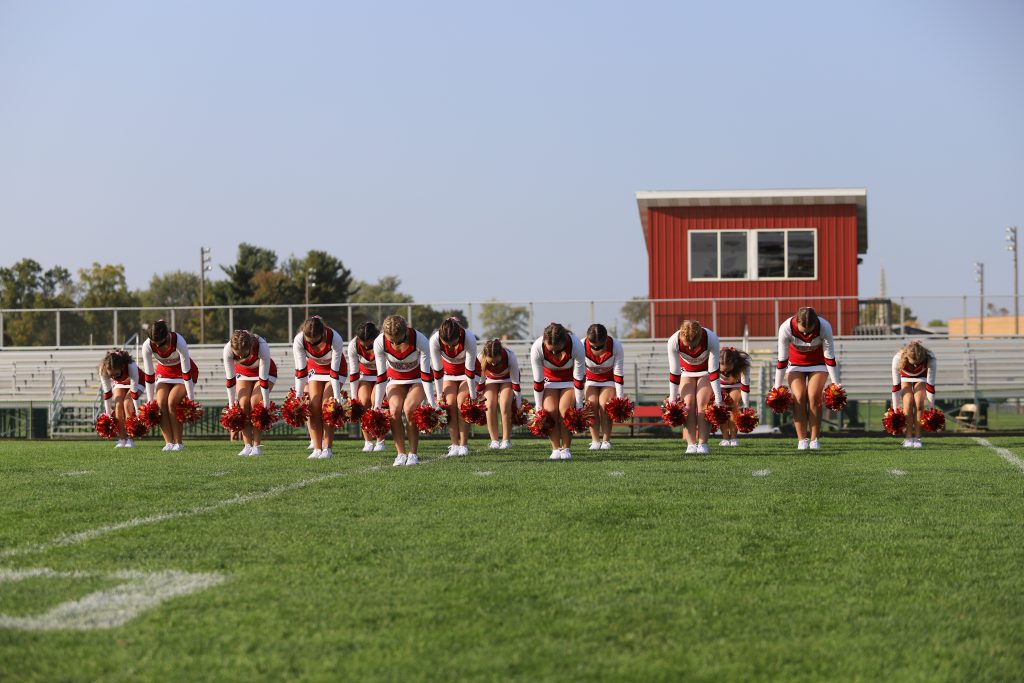 Grand Blanc VARSITY POM performs pregame 9.25.20